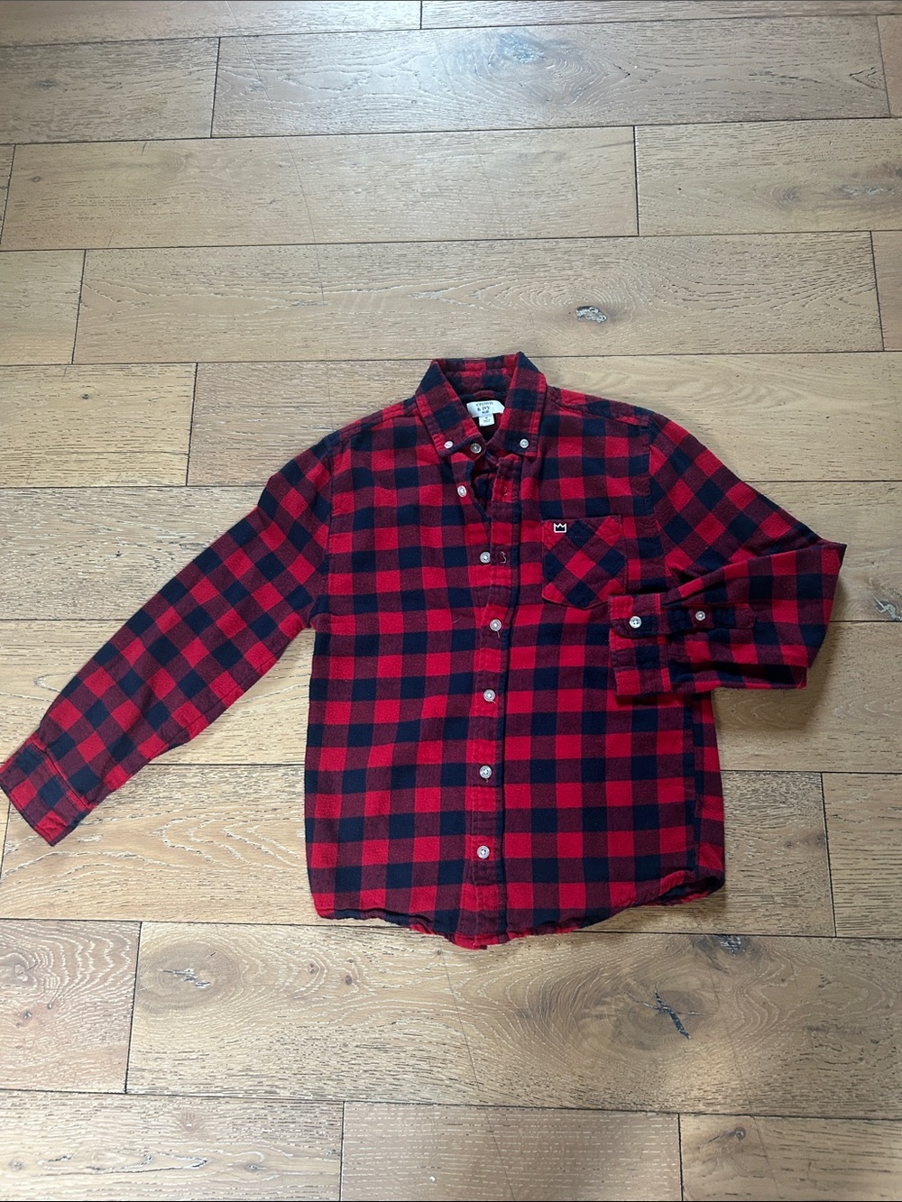 crown & ivy Kids Red and Black Buffalo Plaid Button-Down Shirt